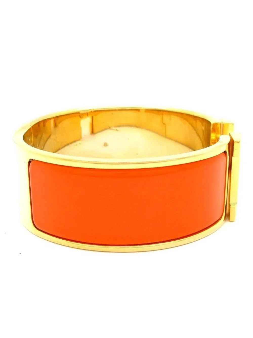 Hermes Bangle Clic Clac Gold Orange Bracelet